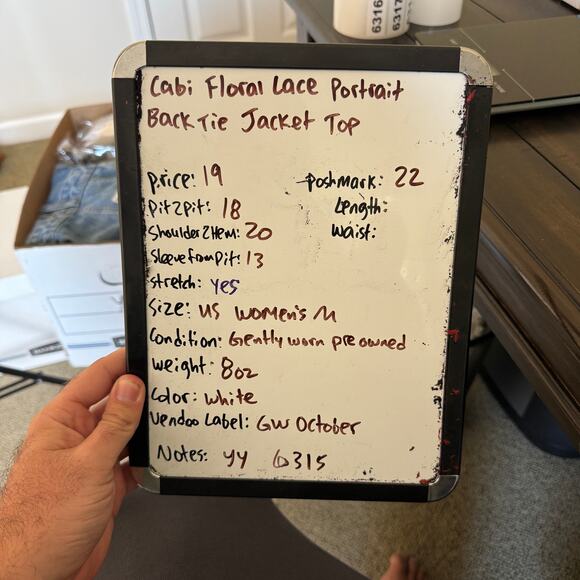 Cabi Floral Lace Portrait Back Tie Jacket Top US Women's M - Picture 6 of 6